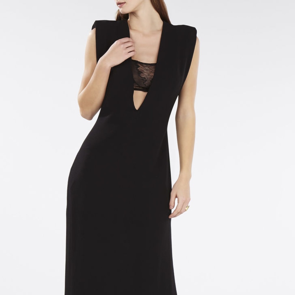 SEXY! Plunge Neck and Slit Side BCBG Dress